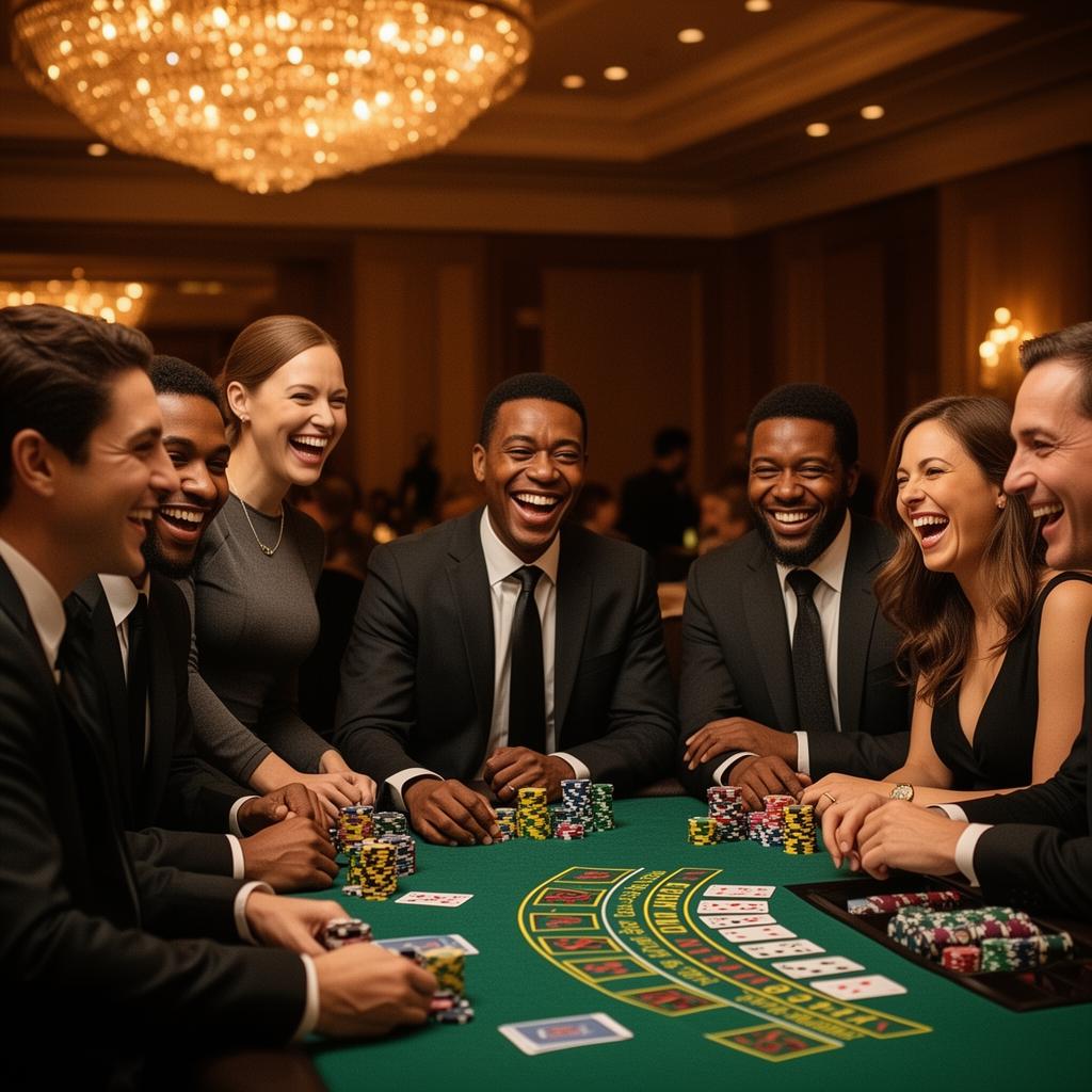 Guests around a casino table